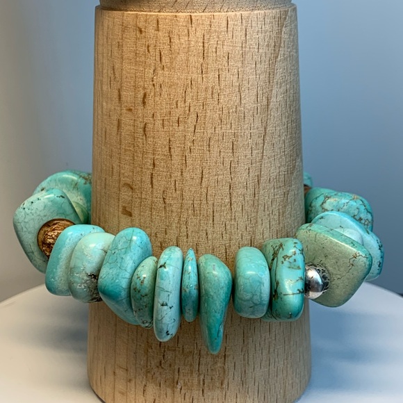 Silpada Sterling Silver, Howlite, Mahogany Seed, Coconut Shell Stretch Bracelet - Picture 8 of 12